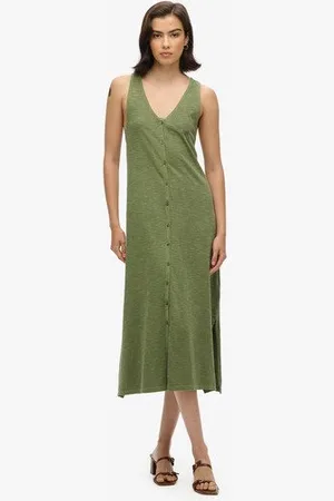 Superdry Vrouwen Beach Jersey Midi-hemdjurk Grootte: 36