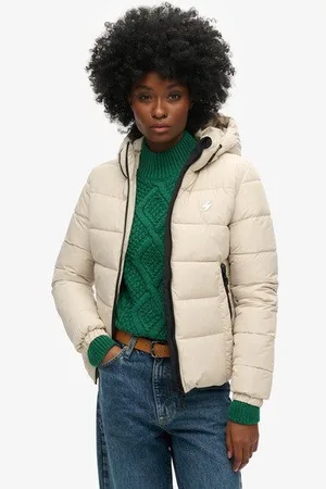 Superdry Vrouwen Spirit Sports Pufferjas met Capuchon Grootte: 42