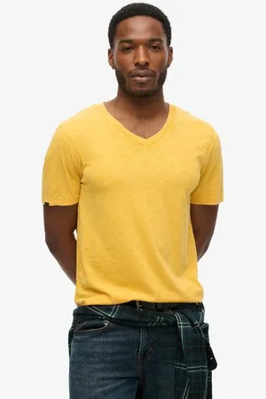 Superdry Mannen Slub-t-shirt met V-hals en Korte Mouwen Grootte: XL