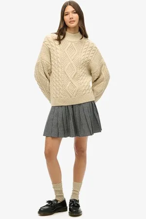 Superdry Vrouwen Geplooide Vintage Minirok Grootte: 40