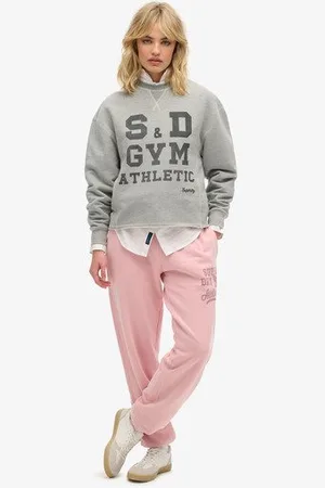 Superdry Vrouwen Athletic Essentials Joggingbroek met Verweerde Vintage Print Grootte: 38