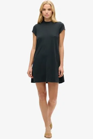 Superdry Vrouwen A-lijn Mini-jurk met Korte Mouwen Grootte: 40
