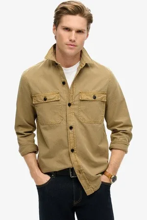 Superdry Mannen Military Overhemd met Lange Mouwen Grootte: M