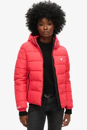 Superdry Vrouwen Spirit Sports Pufferjas met Capuchon Grootte: 38