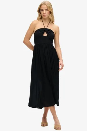 Superdry Vrouwen Midi-jurk met Uitsnijding Grootte: 42
