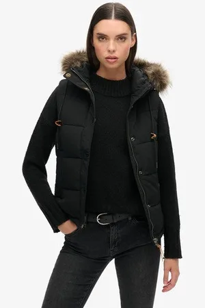 Superdry Vrouwen Everest Bodywarmer van Imitatiebont Grootte: 40