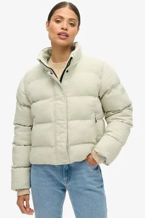 Superdry Vrouwen Boxy Tweed Pufferjack Grootte: 36