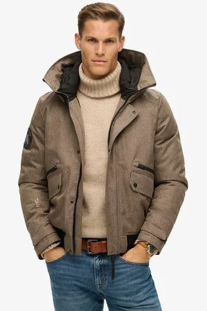 Superdry Mannen Gewatteerd City Bomberjack van Tweed Grootte: M