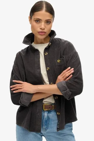 Superdry Vrouwen Overshirt van Grof Corduroy Grootte: 36