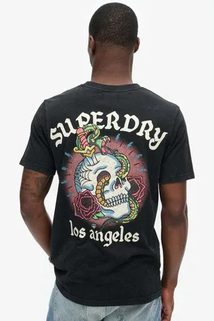 Superdry Mannen Tattoo T-shirt met Print Grootte: L