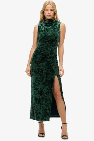 Superdry Vrouwen Fluwelen Maxi-jurk Grootte: 44