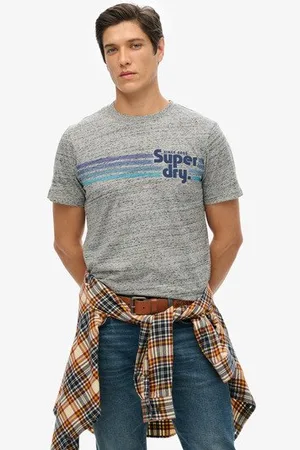 Superdry Mannen Gestreept Terrain T-shirt met Logo Grootte: XL