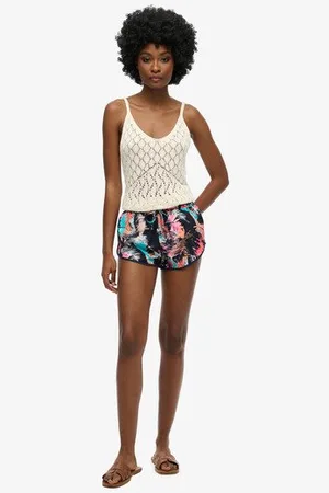 Superdry Vrouwen Vintage Strandshort met Print Grootte: 42