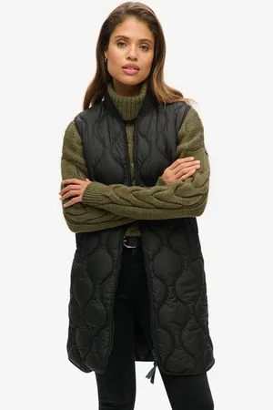 Superdry Vrouwen Lange Studios Bodywarmer Grootte: 36