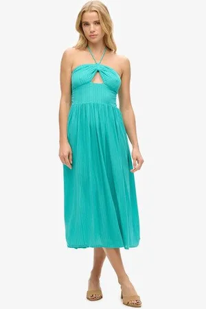 Superdry Vrouwen Midi-jurk met Uitsnijding Grootte: 42
