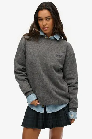 Superdry Vrouwen Oversized Essential Sweatshirt met Ronde Hals en Logo Grootte: Xxl
