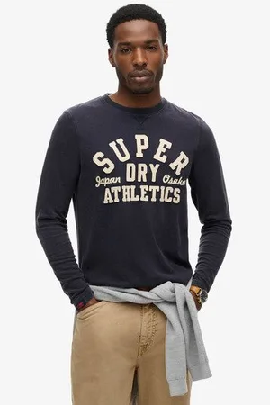 Superdry Mannen Vintage Athletic Long Sleeve Top Grootte: XL