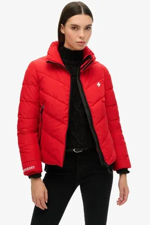 Superdry Vrouwen Sports Pufferjas Zonder Capuchon Grootte: 44