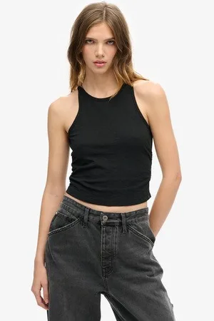 Superdry Vrouwen Tanktop met Ruches Grootte: 38