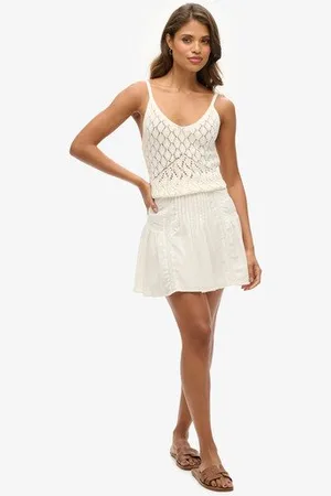 Superdry Vrouwen Minirok met Kanten Boord Grootte: 40