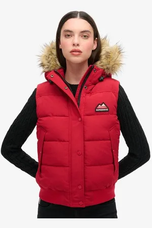 Superdry Vrouwen Everest Bodywarmer van Imitatiebont Grootte: 44