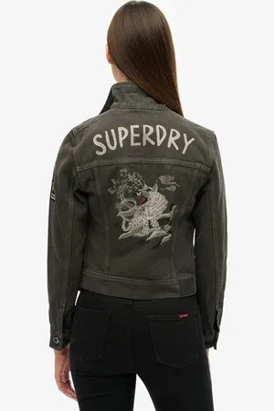 Superdry Vrouwen Korte St Tropez Workwear jas Grootte: 40