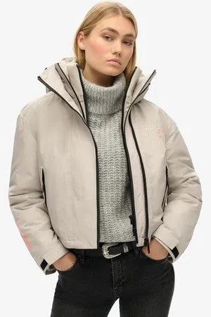 Superdry Vrouwen SD Windbreaker jas met Capuchon en Borduursel Grootte: 42