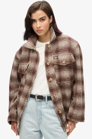 Superdry Vrouwen Ongevoerd Heavyweight Overshirt Grootte: 36