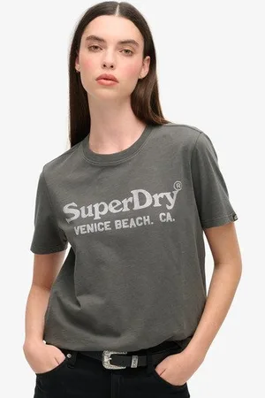 Superdry Vrouwen Metallic Venue T-shirt met Relaxte Pasvorm Grootte: 36
