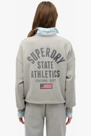 Superdry Vrouwen Athletic Essentials Relaxed Sweatshirt met Print Grootte: 42