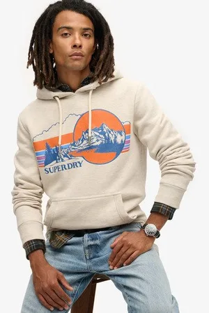 Superdry Mannen Outdoor Gestreepte Hoodie met Afbeelding Grootte: S