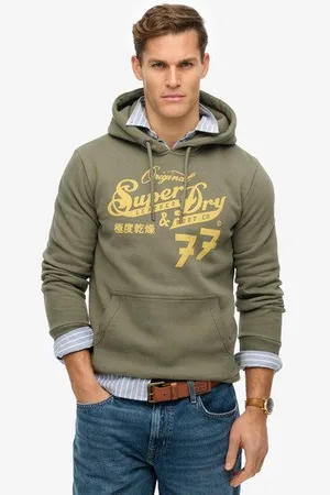 Superdry Mannen Leather & Boot Co Script Hoodie Grootte: M