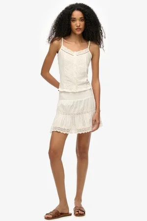 Superdry Vrouwen Ibiza Minirok met Kant Grootte: 36