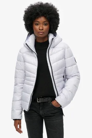 Superdry Vrouwen Gewatteerde Fuji-jas met Capuchon Grootte: 34