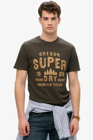 Superdry Mannen Work Shop T-shirt Grootte: XL