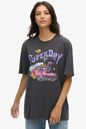 Superdry Vrouwen Oversized Dragnut Odd Rods T-shirt Grootte: XL