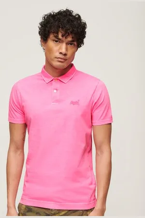 Superdry Mannen Essential Neon Poloshirt van Jersey met Logo Grootte: S