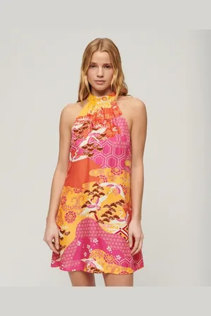 Superdry Vrouwen Mouwloze Mini-jurk met Print Grootte: 40