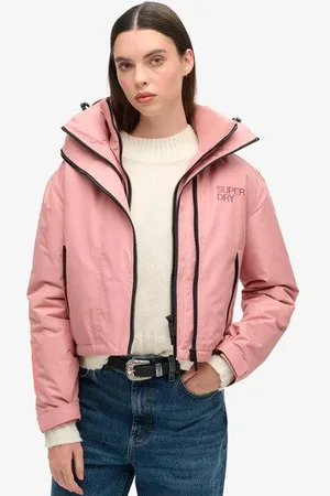 Superdry Vrouwen Windbreaker jas met Capuchon en Borduursel Grootte: 38