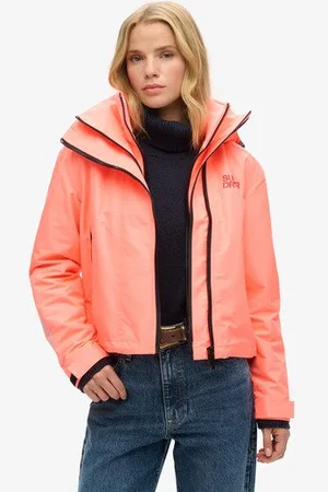 Superdry Vrouwen SD Windbreaker jas met Capuchon en Borduursel Grootte: 40