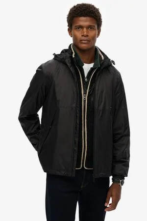 Superdry Mannen Windbreakerjas met Capuchon en Logo Grootte: XL