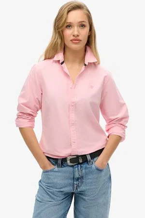 Superdry Vrouwen Slim Oxford-overhemd met Lange Mouwen Grootte: 42