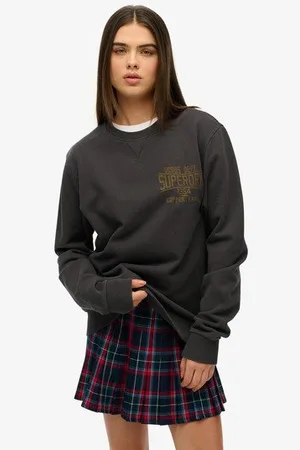 Superdry Vrouwen Oversized Copper Label Workwear Sweatshirt met Ronde Hals Grootte: XL