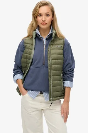 Superdry Vrouwen Gewatteerde Fuji Lite Bodywarmer Grootte: 44