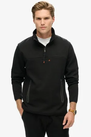 Superdry Mannen Tech Logo Trainingsvest met Losse Pasvorm en Halve Rits Grootte: S