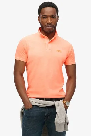 Superdry Mannen Essential Neon Poloshirt van Jersey met Logo Grootte: M