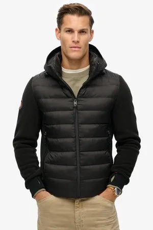 Superdry Mannen Storm Bomberjack van Fleece met Capuchon Grootte: Xxl