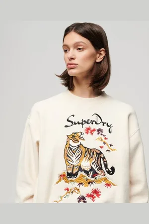 Superdry Vrouwen Suika Geborduurd Sweatshirt met Losse Pasvorm Grootte: 42