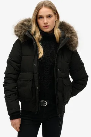Superdry Vrouwen Everest-bomberjack met Capuchon Grootte: 44