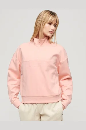 Superdry Vrouwen Sport Tech Relaxed Sweatshirt met Halve Rits Grootte: 42